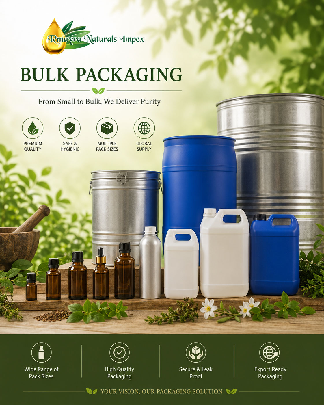 Bulk natural oils supply in drums — Rmayra Naturals Impex